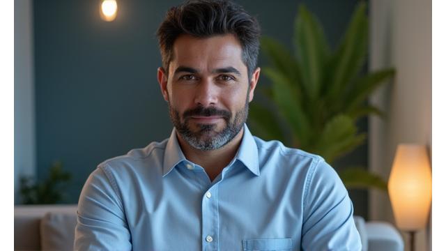 Psicólogo especialista en salud mental escuchando atentamente a un paciente en una sesión online